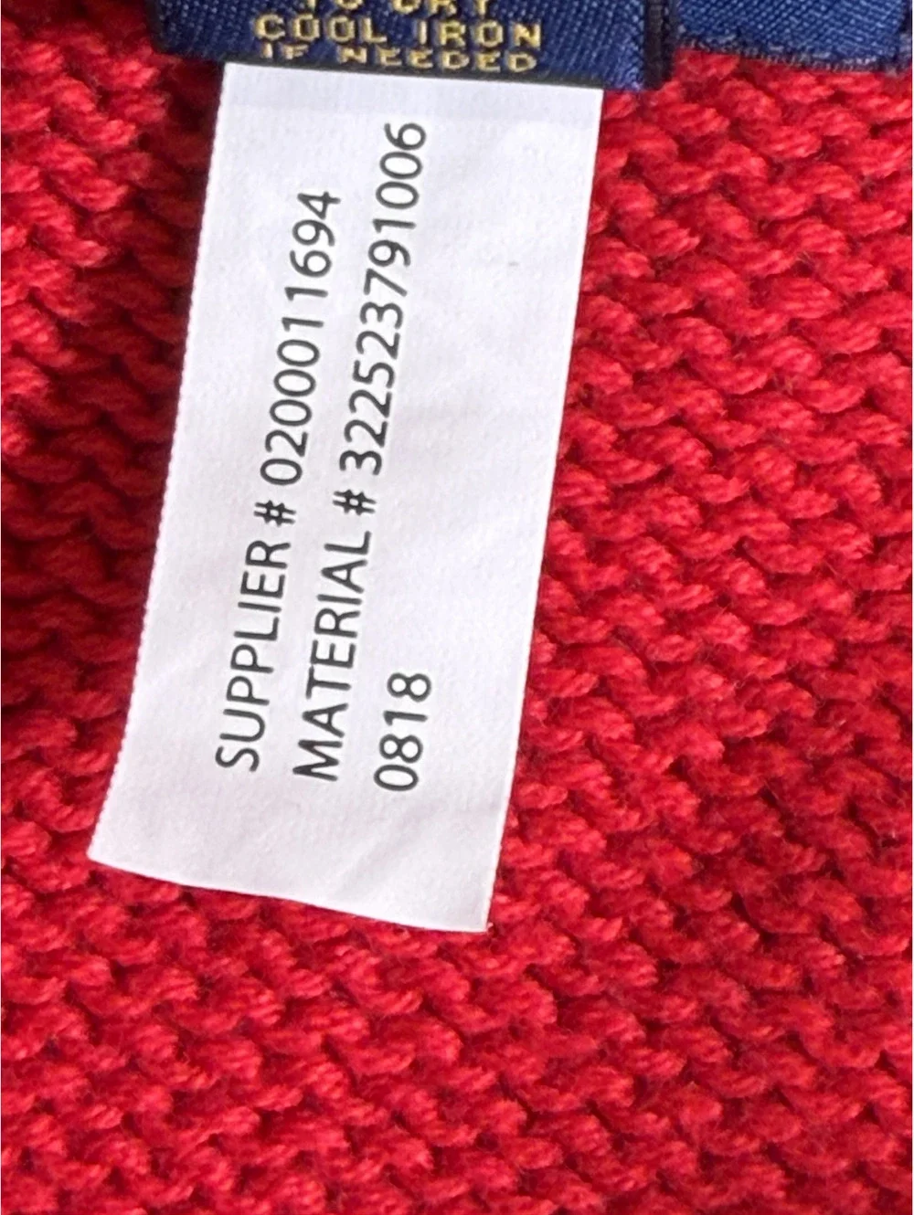 Polo Ralph Lauren Red Cotton Half-Zip Sweater Size 6